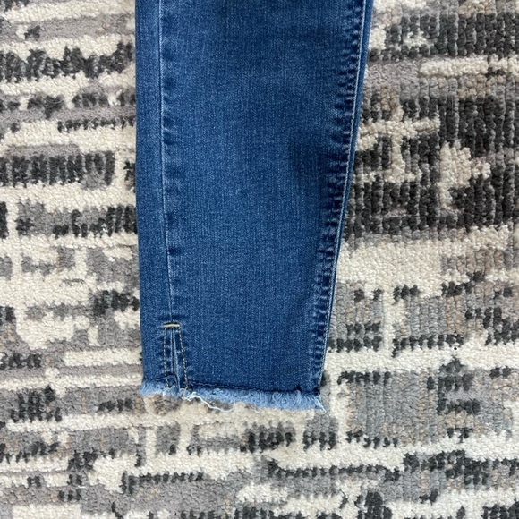 For The Republic Highrisee Blue Cotton Blend Raw Hem Skinny Jeans - Picture 5 of 10